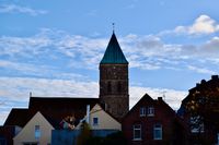 Blick auf die Stadt Kirche, Rheine, Ferienwohnung, www.bed-and-bike-rheine.de